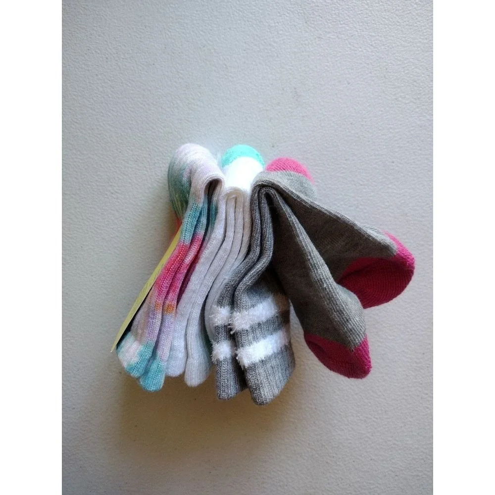 Kids Socks 4 Pair‎ Pack Tie Dye Stripes Pink Gray Size S